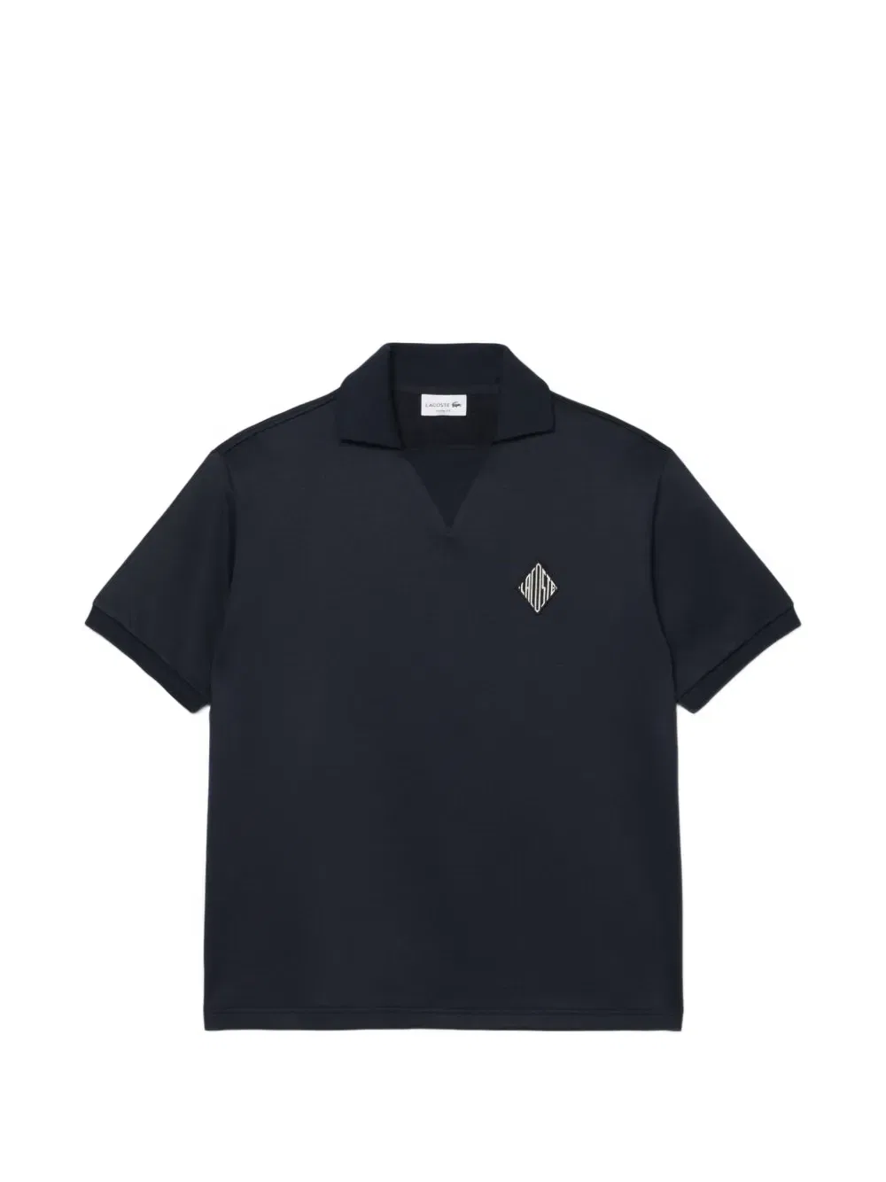 Рубашка-поло Lacoste с коротким рукавом, V-образный вырез, черный
