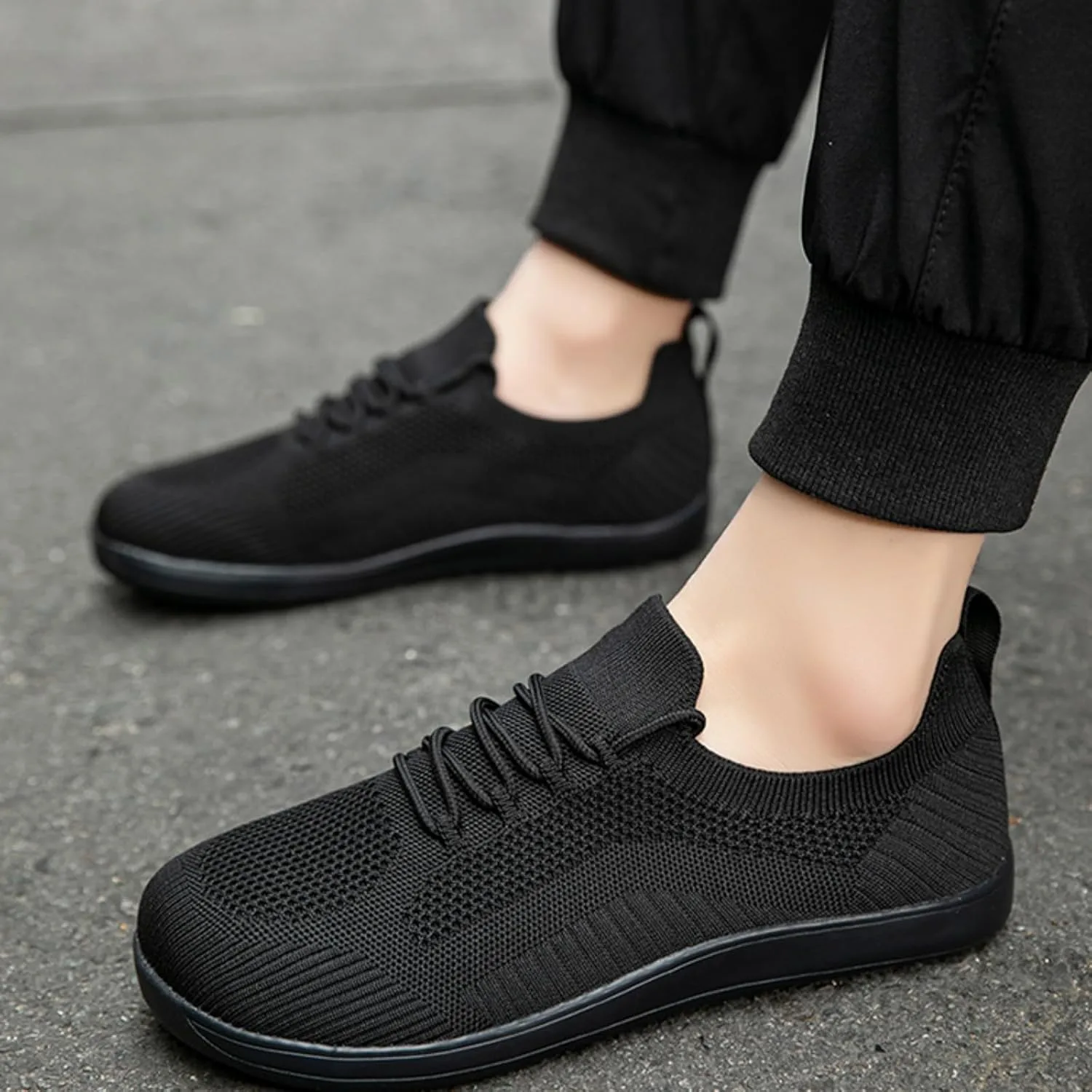 Женские мужские слипоны для ходьбы с противоскользящей подошвой, кроссовки для тенниса и бега, легкие дышащие сетчатые удобные кроссовки для бега, с широкой носочной частью, вязаные модные повседневные кроссовки с стелькой LGHLMCL, мультиколор — фото 3