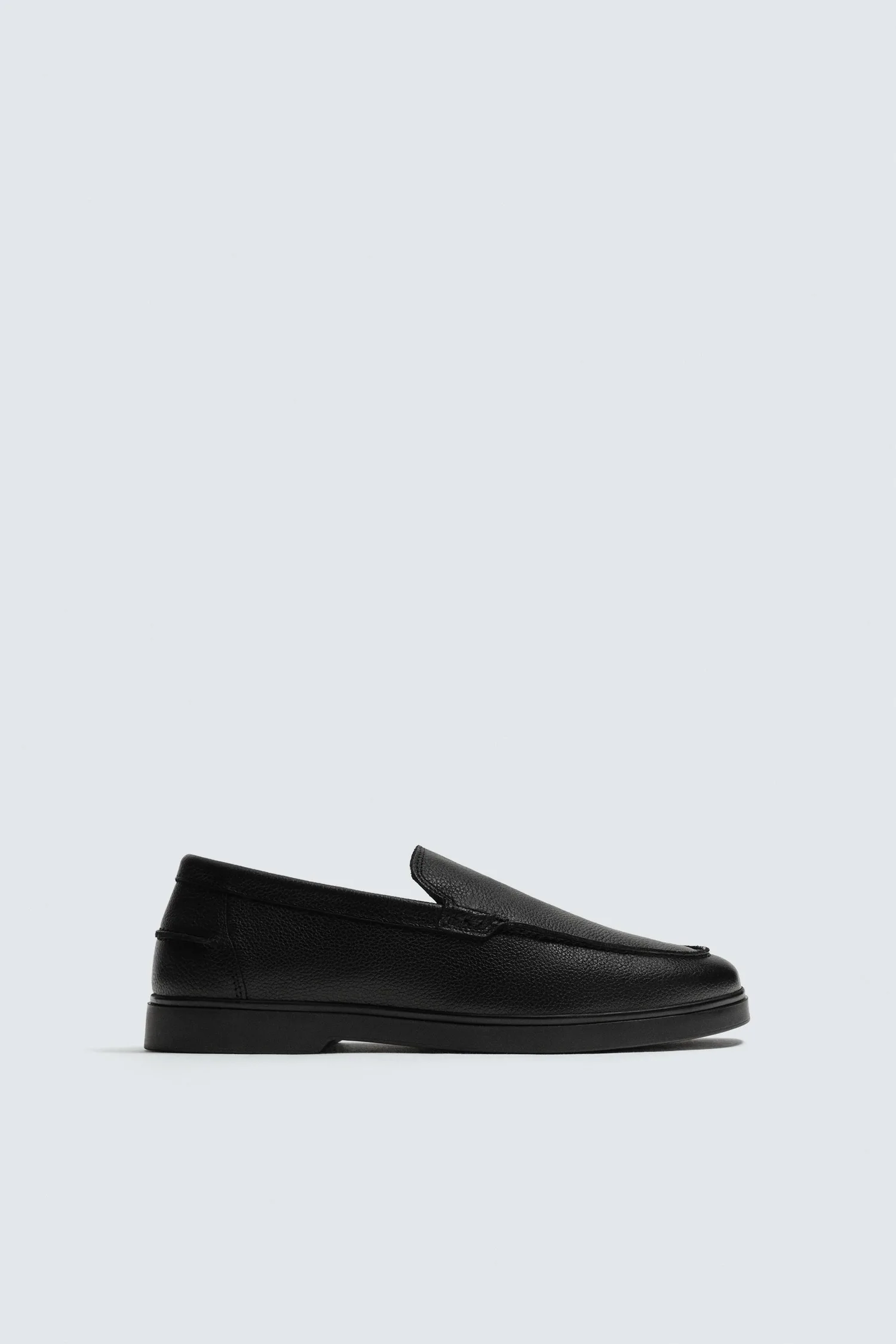 Повседневные кожаные лоферы Zara, черный