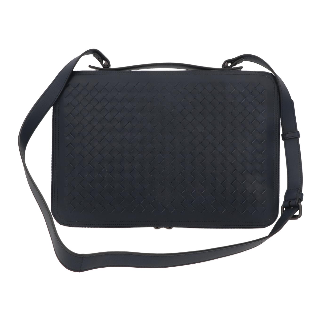 Bottega Veneta Кожаная сумка для ноутбука Men's Marine Blue — фото 3