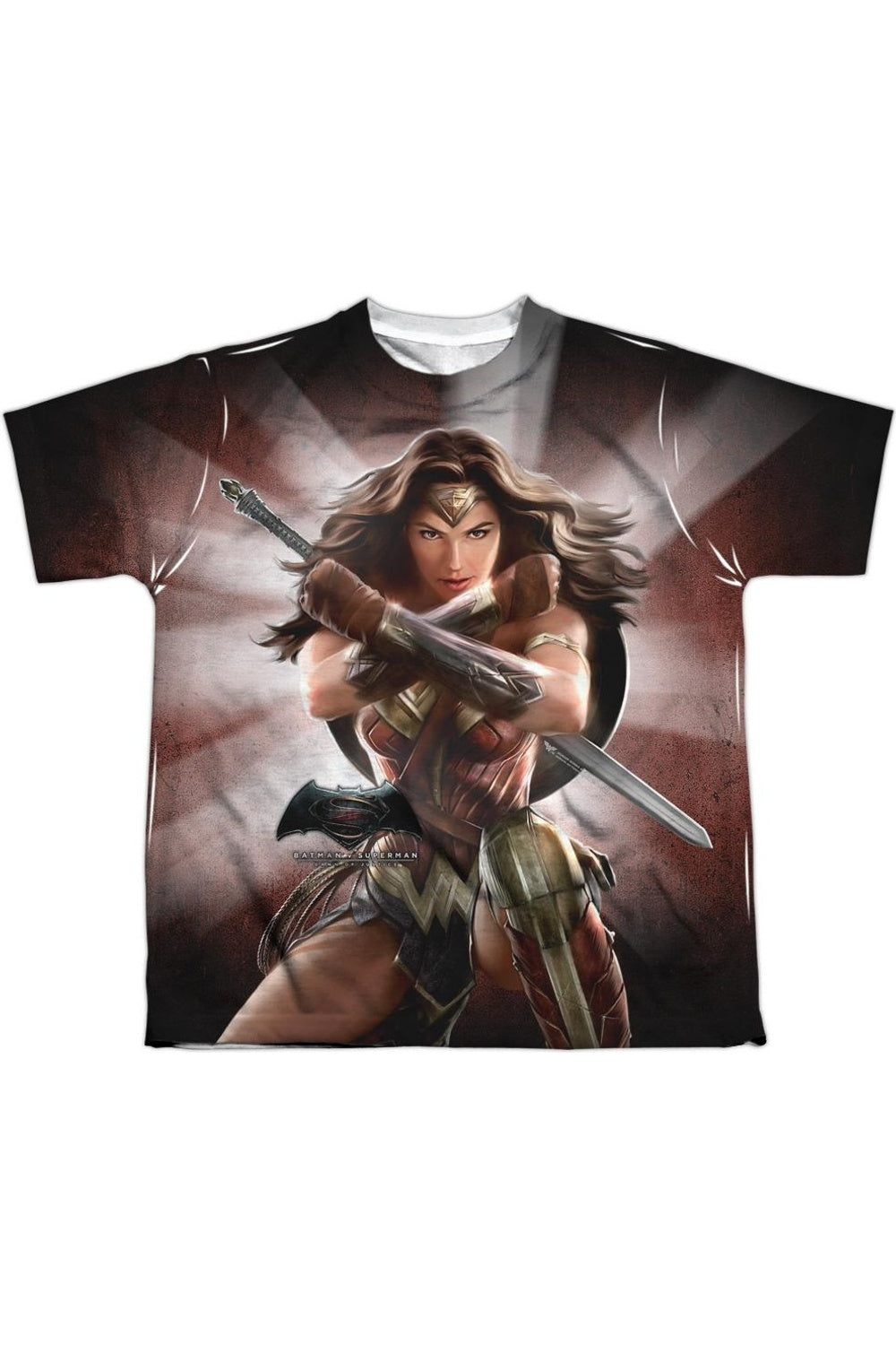 

Футболка с коротким рукавом для подростков Batman против Superman с изображением Чудо-женщины Gildan, белый