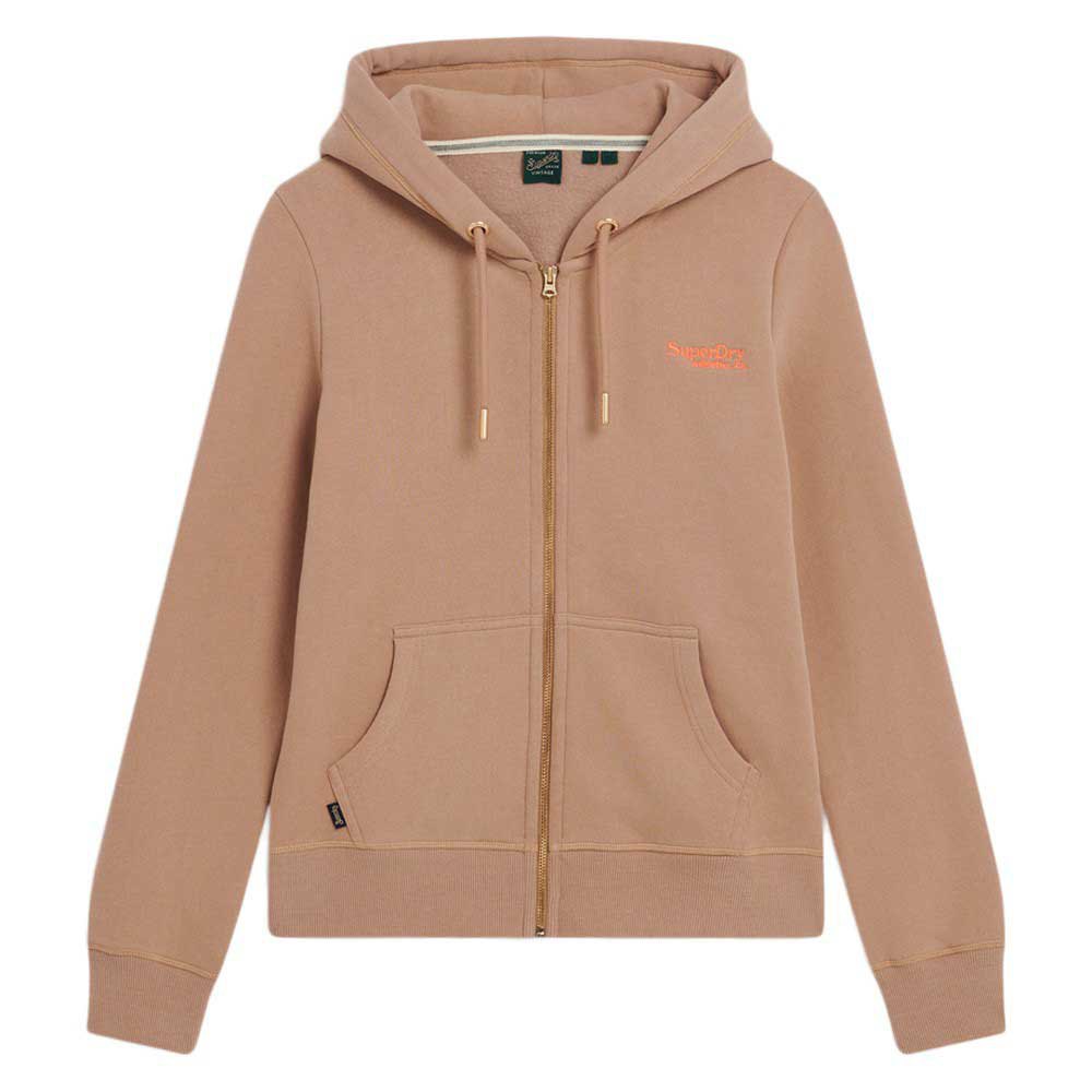 

Толстовка Superdry Essential Logo Full Zip, бежевый