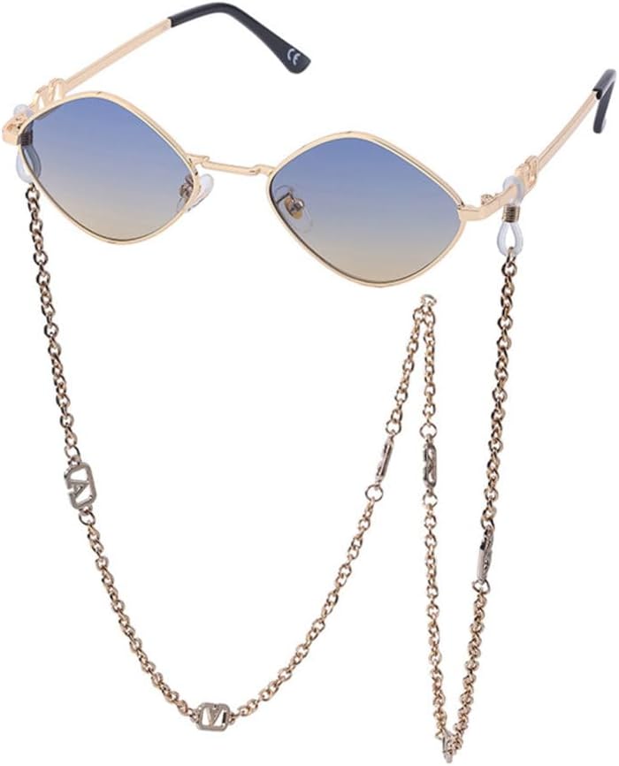 

Модные женские солнцезащитные очки с цепочкой, маленькие «кошачий глаз», винтажные элегантные очки с защитой от УФ-излучения UV400, роскошные очки для женщин generic, C6