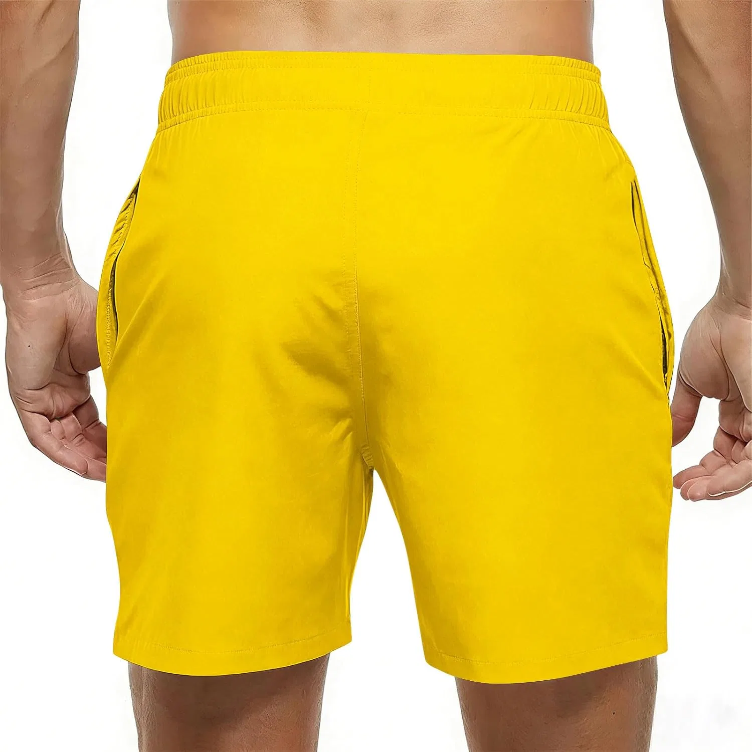 Шорты мужские с графическим принтом, Polyester, Yellow#05 — фото 4
