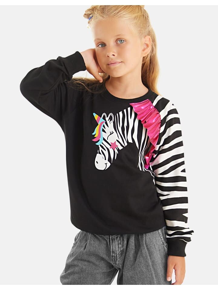 

Пуловер Denokids Sweatshirt Zebra Ruffled, черный