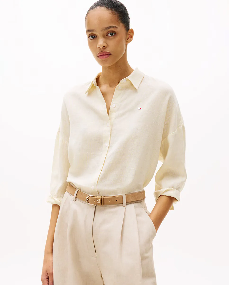 

Женская льняная рубашка с рукавами 3/4 Tommy Hilfiger, желтый