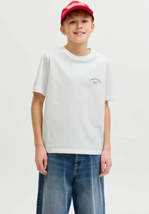 Футболка, футболка для подростков, футболка с принтом Jack & Jones Junior, Bright White — фото 3