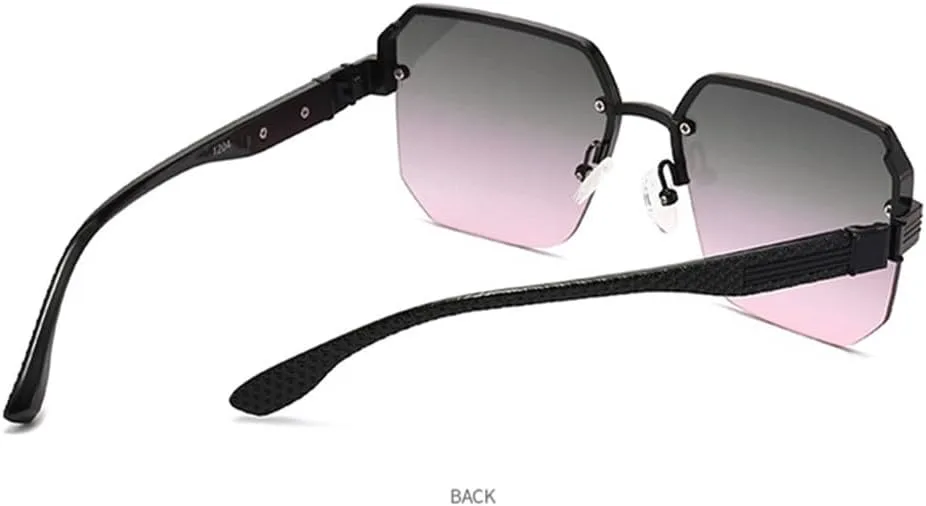 

Винтажные солнцезащитные очки без оправы для мужчин, солнцезащитные очки в полуободковой оправе для женщин, градиентные очки, защита от УФ-излучения UV400 HDUBFY, 4