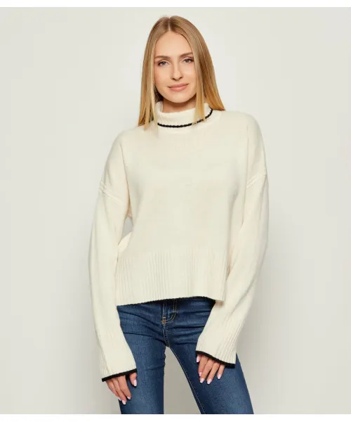 

Водолазка из фолклендской шерсти Regular fit Pinko, белый