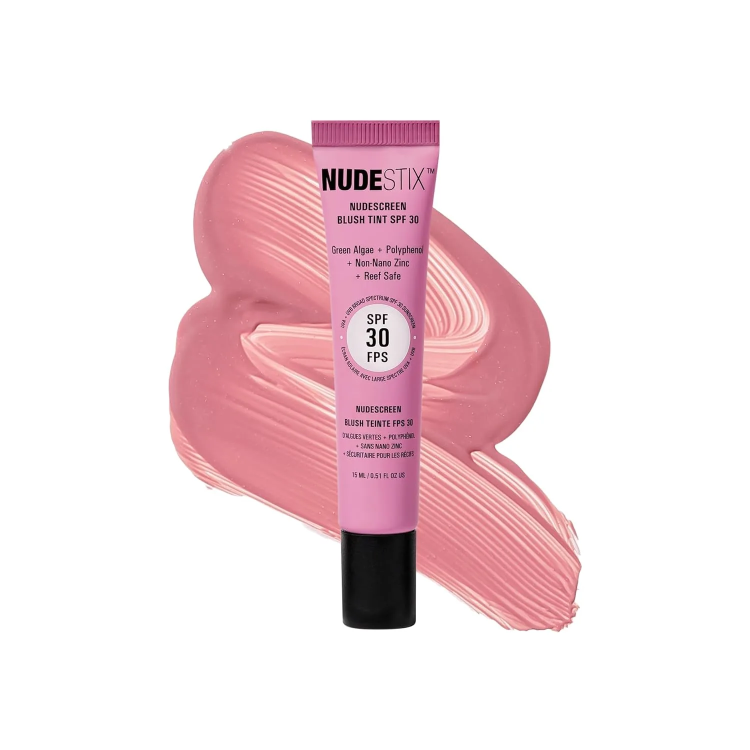 Жидкие румяна-тинт Nudestix Nudescreen Blush Tint SPF 30 - многофункциональные румяна для щек, глаз и губ с минеральным солнцезащитным фильтром | Широкий спектр защиты от UVA/UVB-лучей и синего света, Sunset Rose