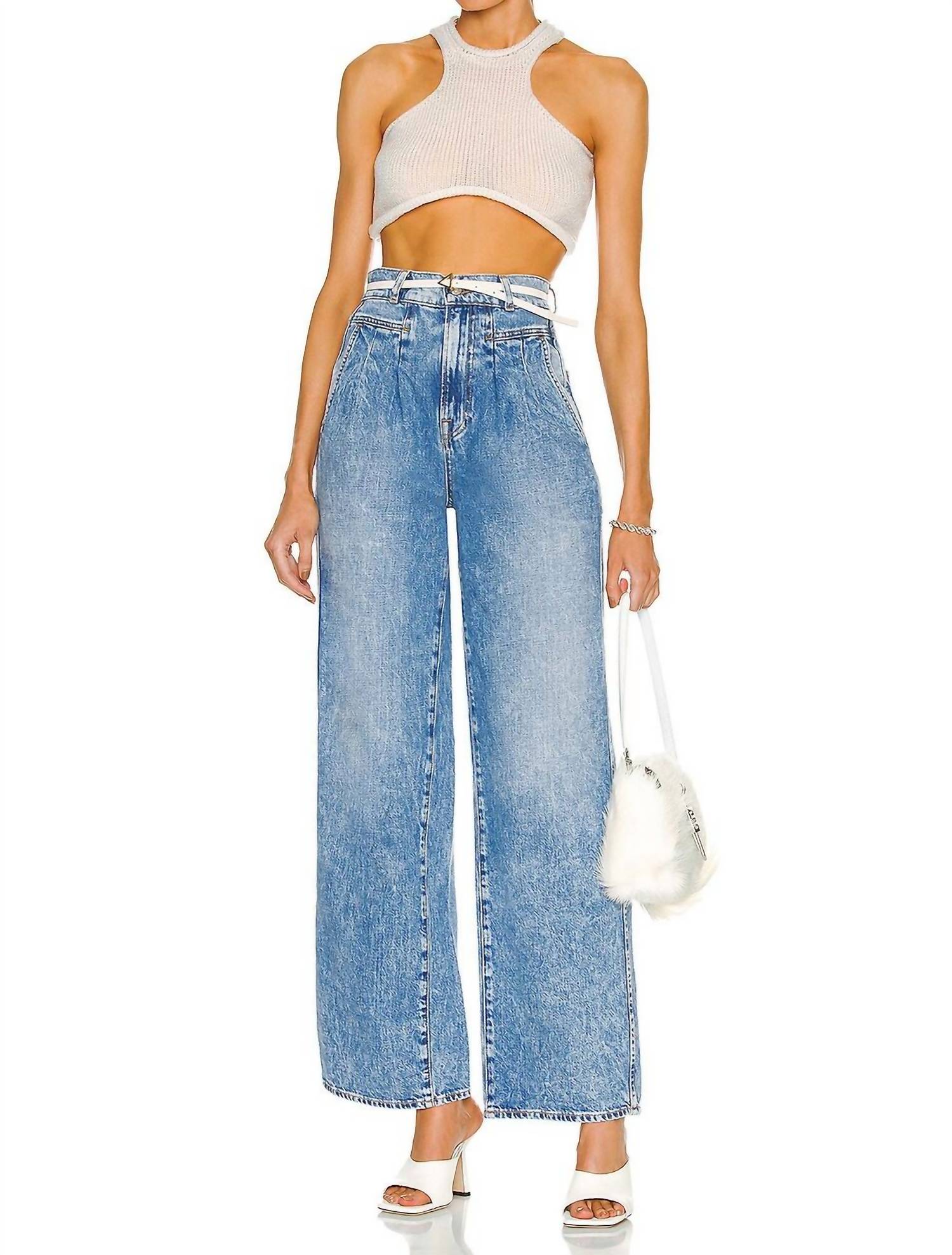 

Джинсы Morgan Pleated High Rise Wide Leg в Riverside GRLFRND