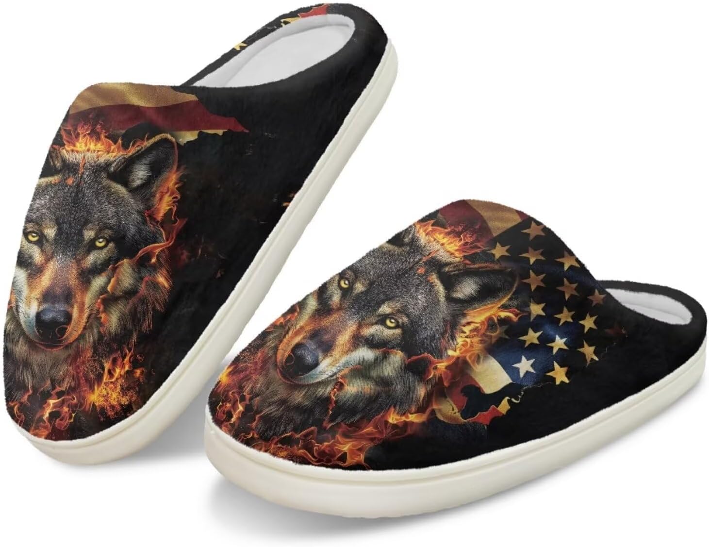 

Мягкие тапочки для женщин, домашние милые тапочки для подростков, размер 4-12 Cugasmaru, Fire Wolf