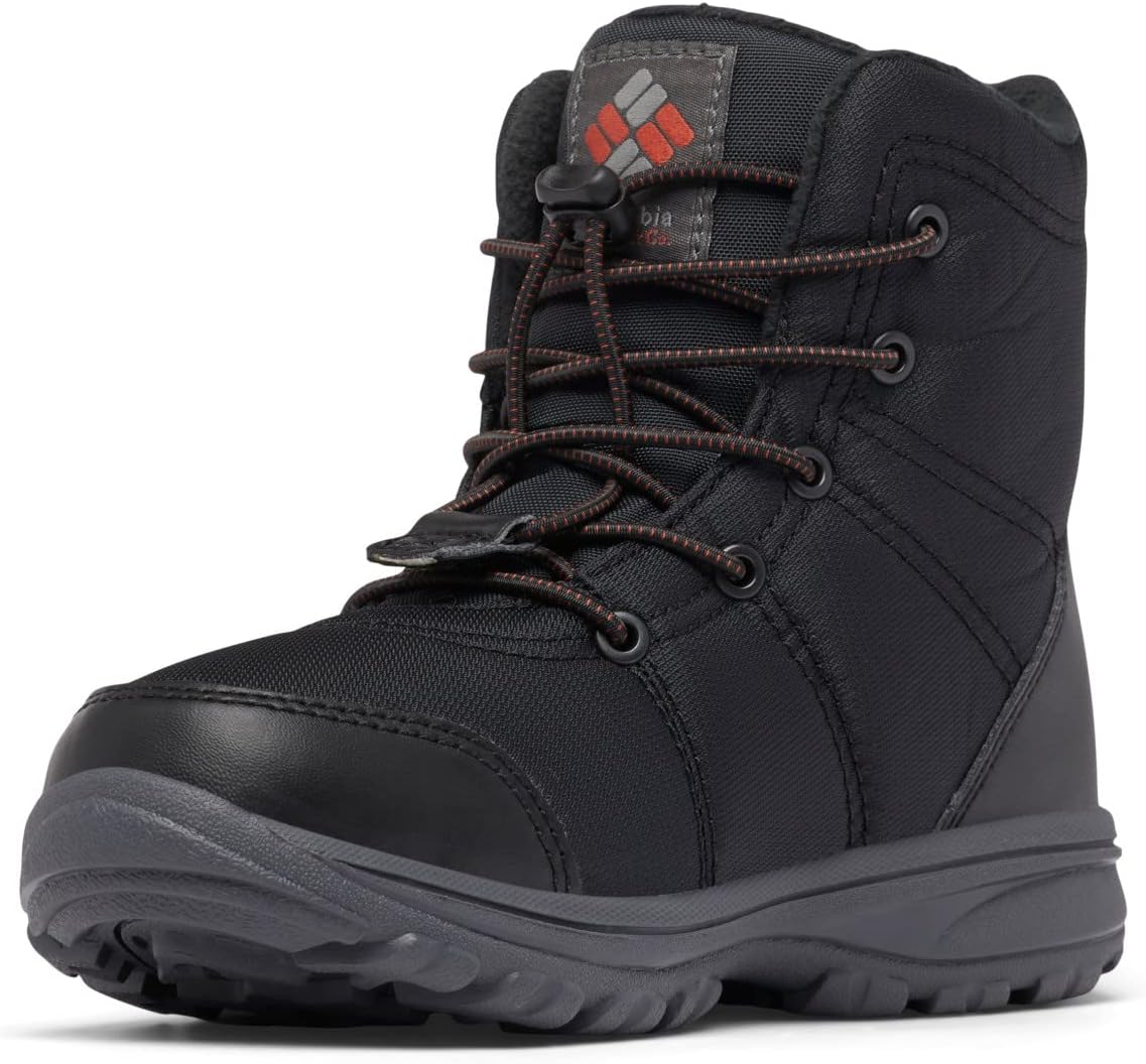Columbia Kids' Fairbanks Omni-heat зимние ботинки, Black/Warp Red — фото 4