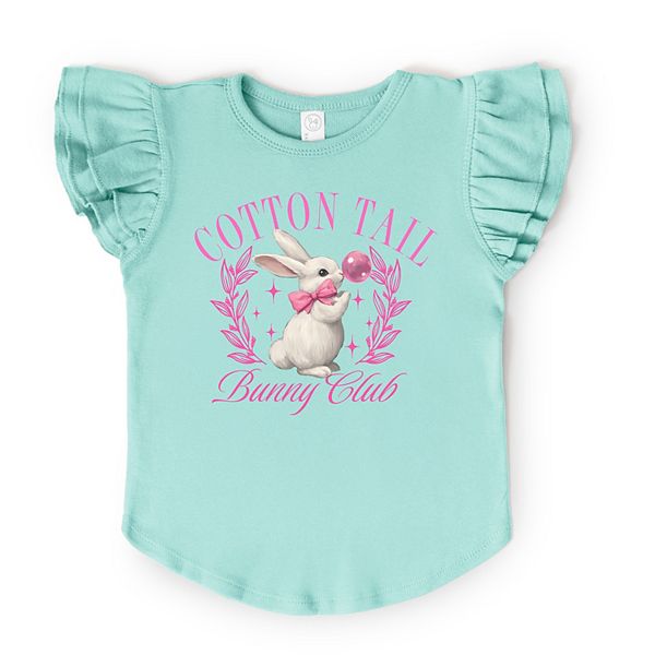 

Футболка с принтом cotton tail bunny club bubblegum и рукавами-крылышками The Juniper Shop, Seafoam