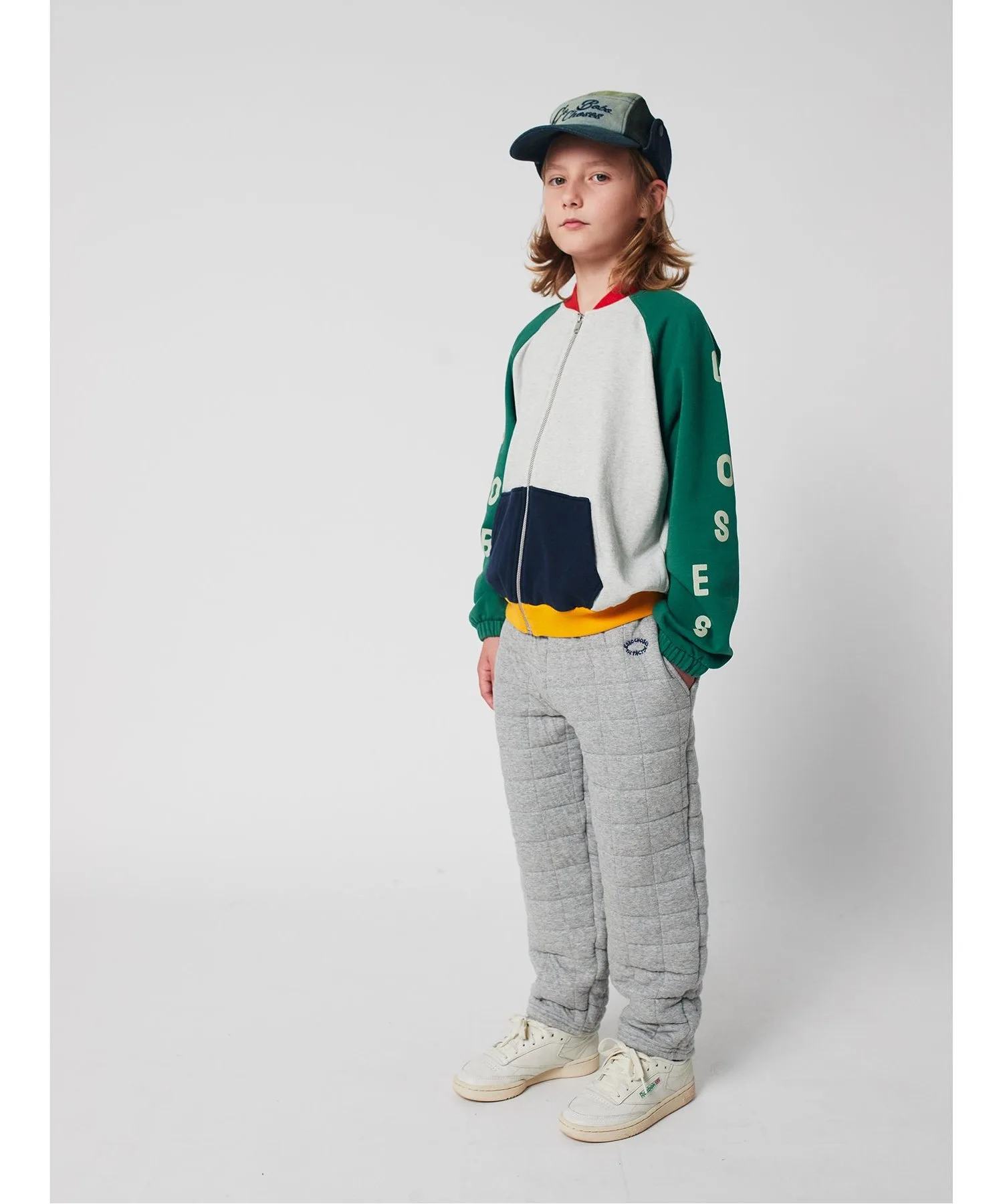 Детские стёганые спортивные штаны Quilted jogging pants BOBO CHOSES серые — фото 2