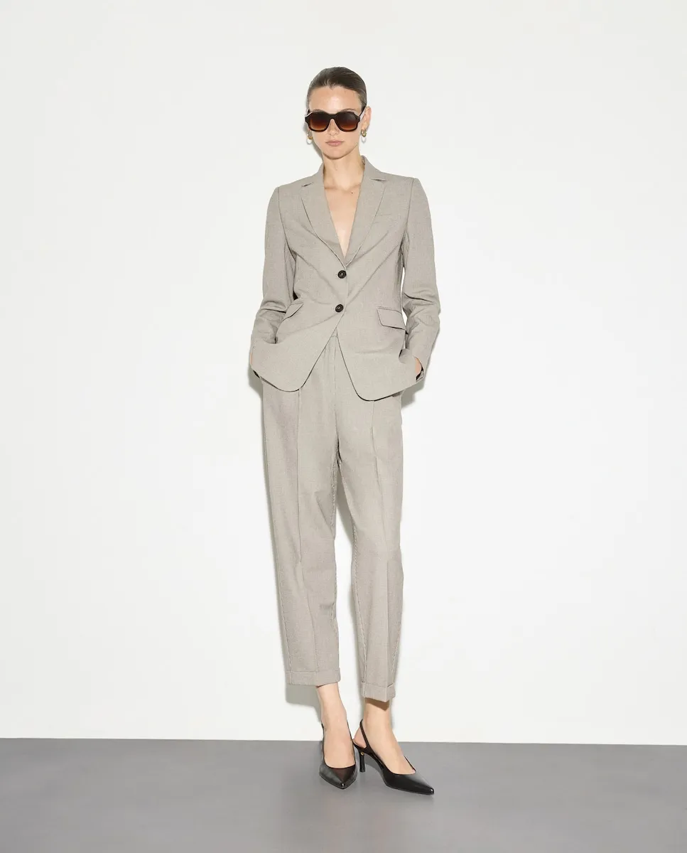 

Женские брюки со складкой и отворотом внизу Woman El Corte Inglés, светло-коричневый