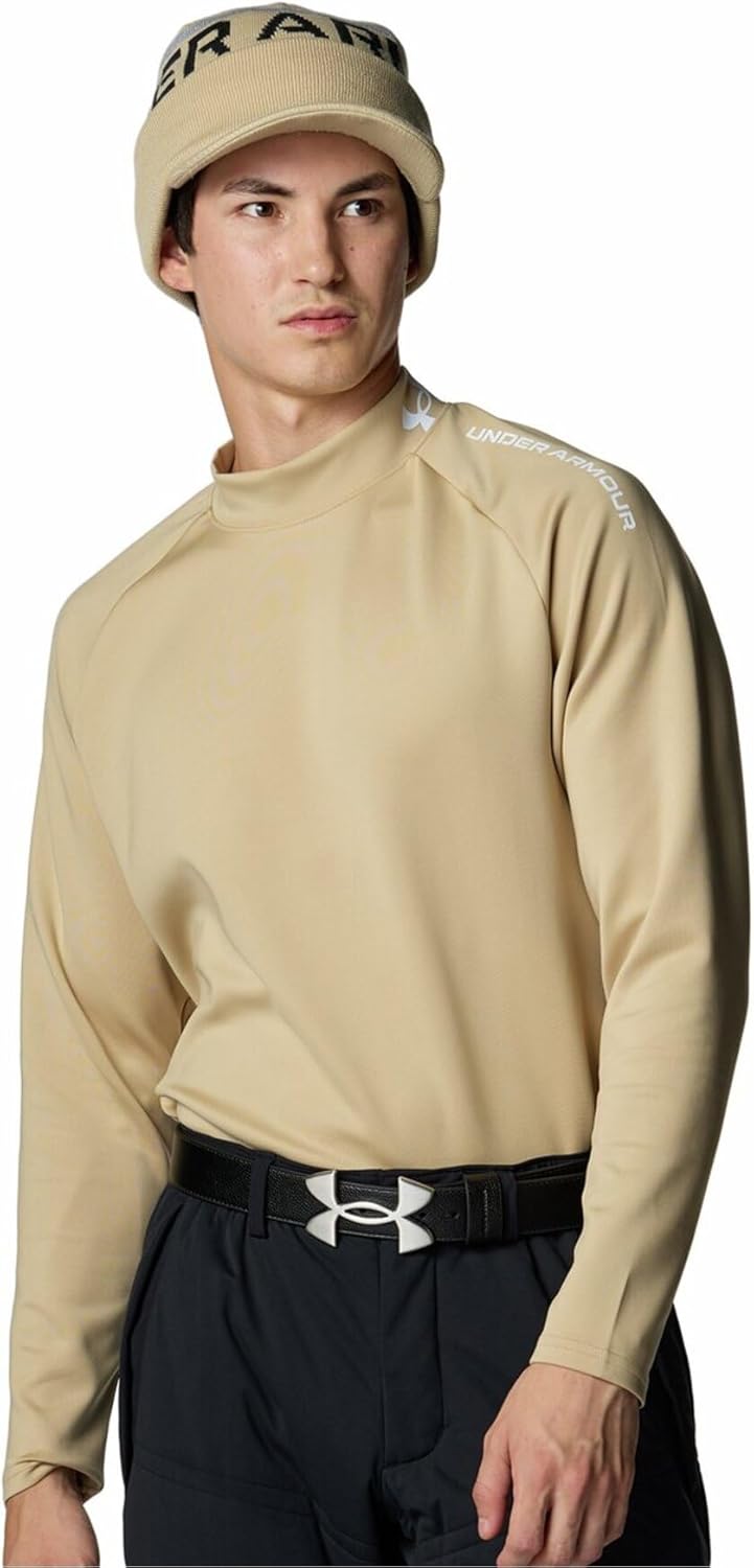 

Футболка-поло для гольфа Under Armour, UA Drive, трикотажная, с длинным рукавом, воротником-стойкой, мужская, белый/хаки