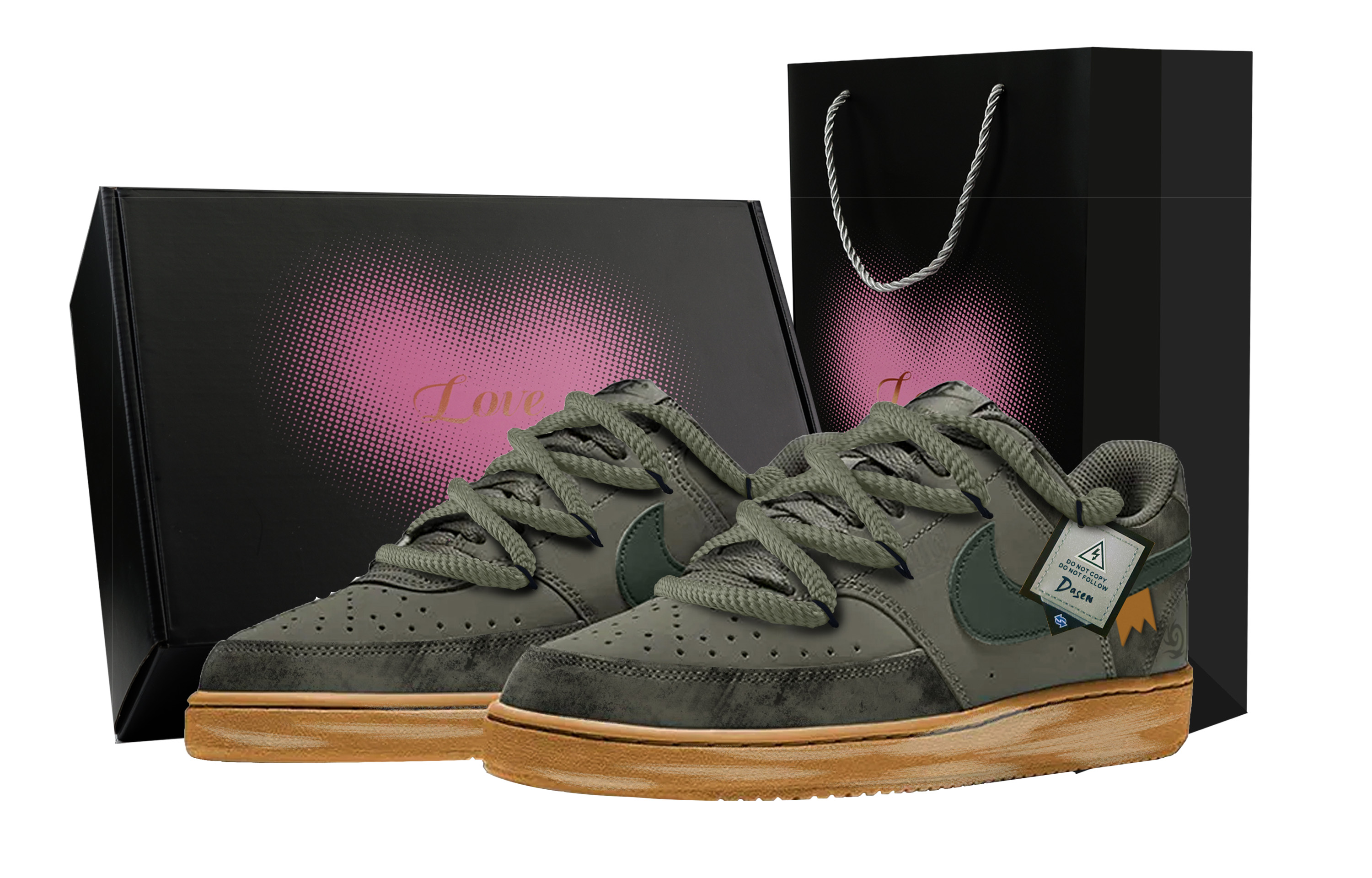 

Nike Кроссовки для скейтборда Court Vision 1 Hailin, Heart Box, износостойкие, низкие, цвет зеленый