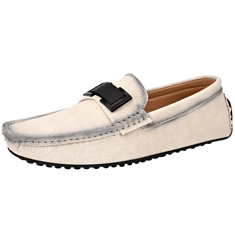 

KUPE Мокасины мужские черные экрю, цвет Ecru