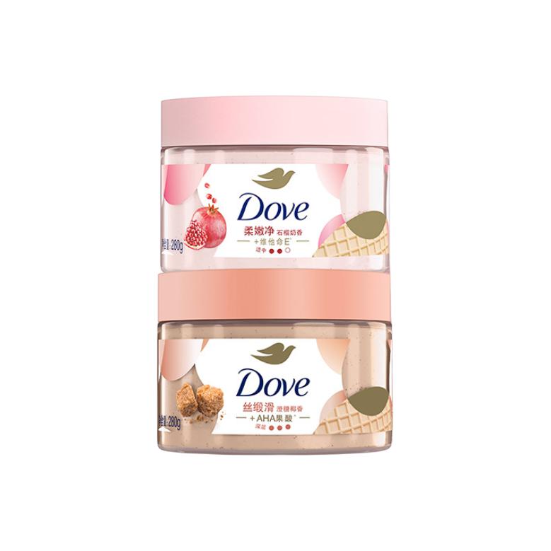 

Скраб для тела с ароматом вишневого цветения и гранатовых косточек, гранатовый аромат 298г+280г отшелушивающий, увлажняющий, очищающий Dove