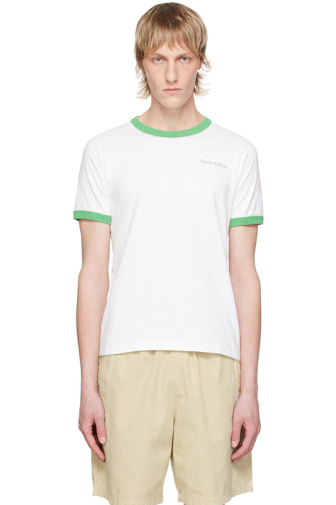 

Белая футболка с засечками Ringer Sporty & Rich