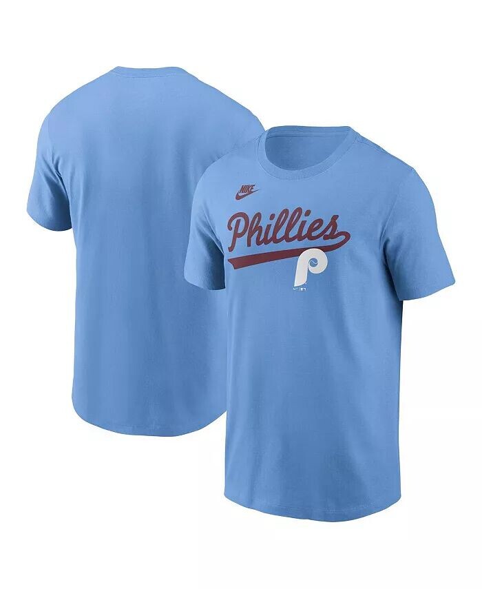 

Мужская светло-голубая футболка с логотипом Philadelphia Phillies Script Nike