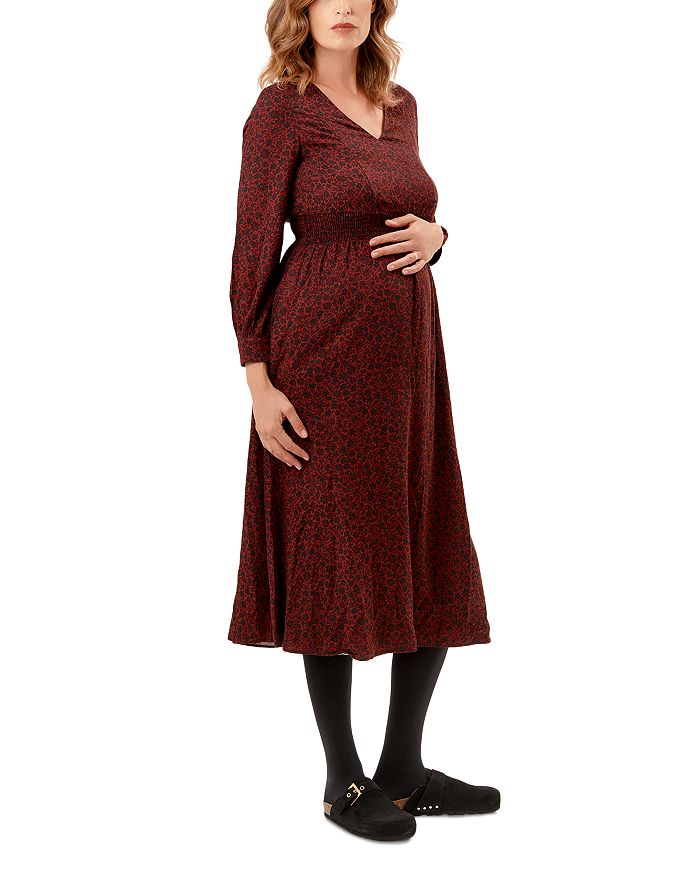 

Платье для беременных и кормящих матерей Leila с цветочным принтом Nom Maternity, красный