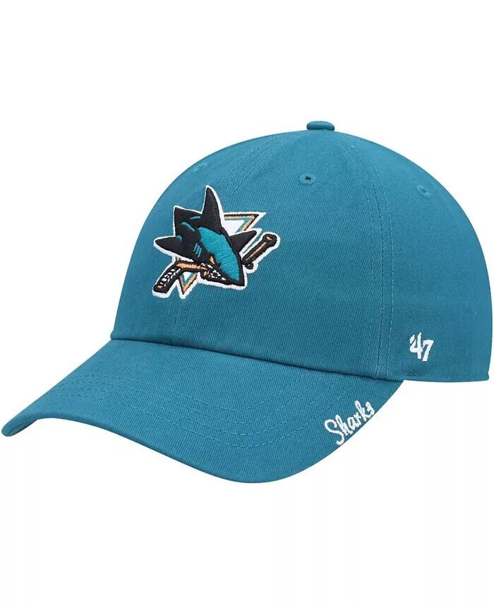 

Женская бирюзовая регулируемая кепка San Jose Sharks Team Miata Clean Up '47 Brand, синий