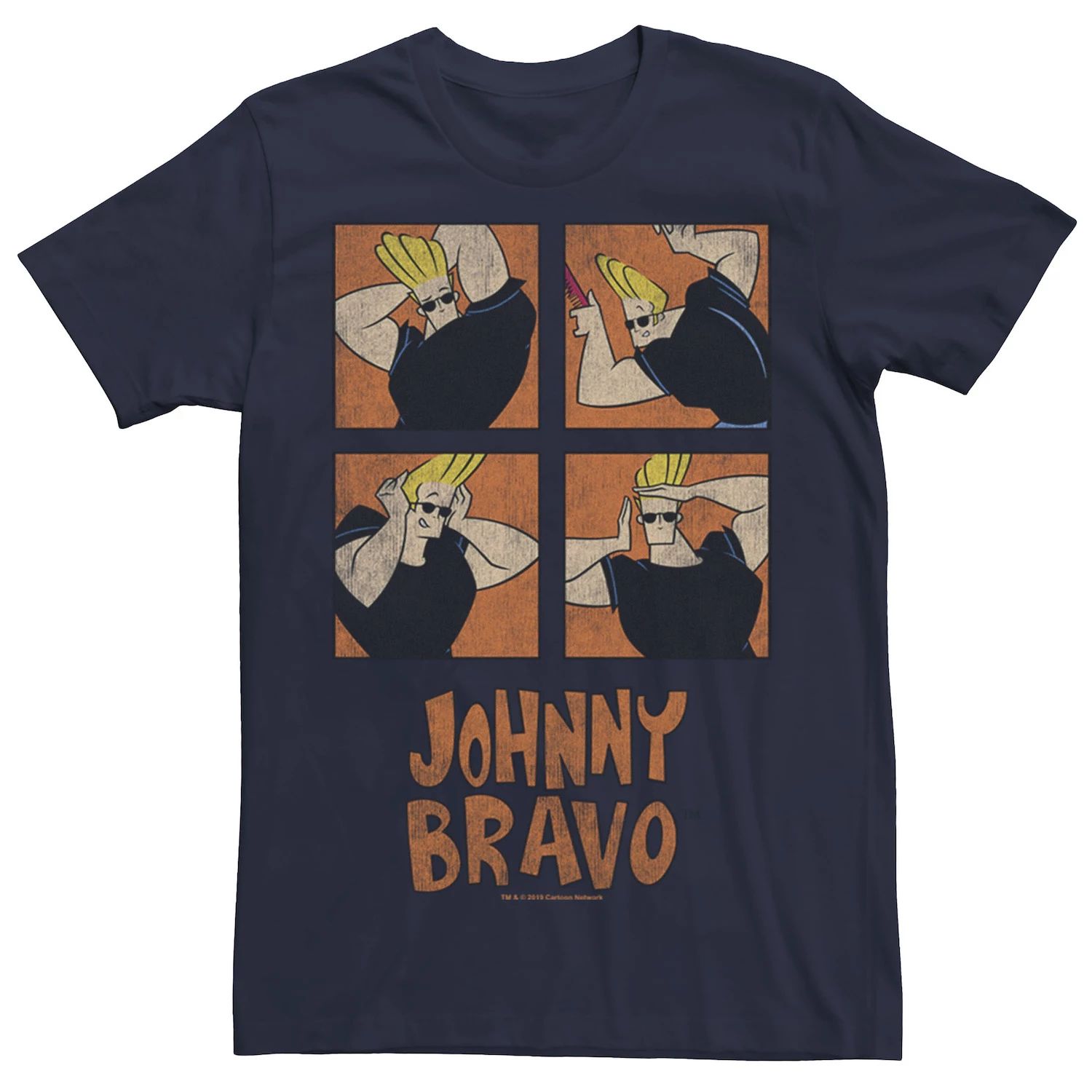 

Мужская футболка с прической Cartoon Network Johnny Bravo Box Up Licensed Character, синий