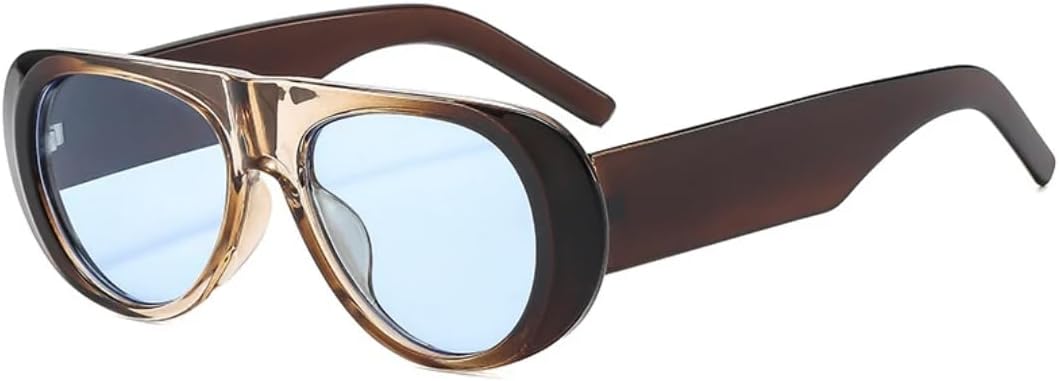 

Солнцезащитные очки для мужчин и женщин - защита UV400 - сине-зеленые широкие дужки, градиентные линзы, для занятий спортом на открытом воздухе и вождения DSVIGF, Brown Champagne Blue