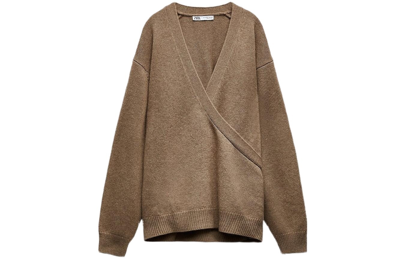 

Кашемировый свитер женский коричневый Zara