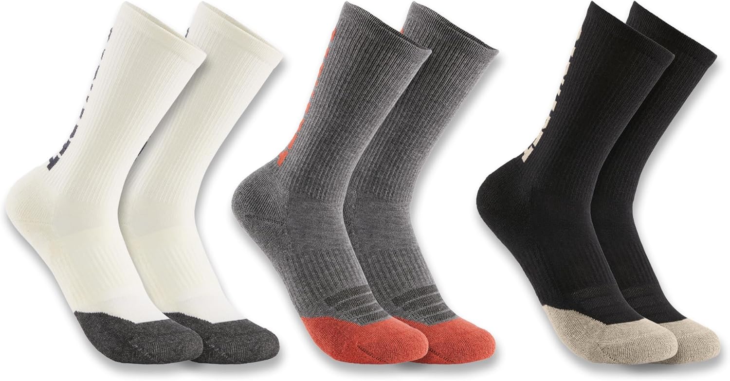 

Carhartt женские носки Midweight Cotton-tencel Logo Crew, 3 пары, Assorted 01