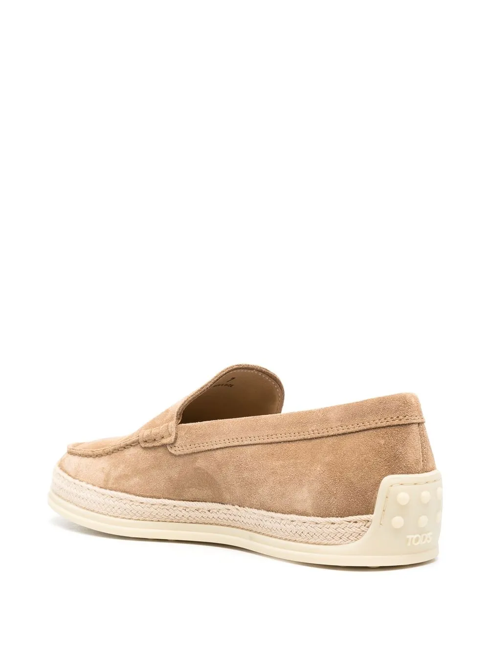 Лоферы на плетеной подошве TOD'S, нейтральный — фото 3