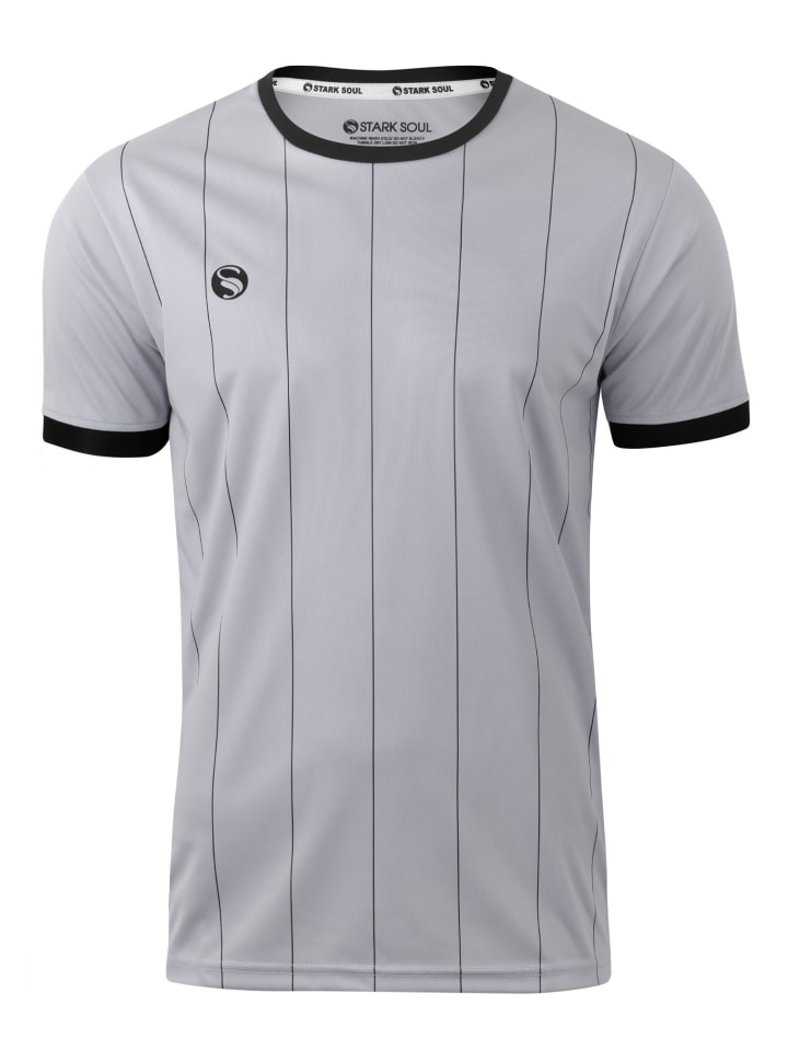 

Спортивная рубашка с короткими рукавами и тонкими полосками светло-серого и черного цветов. Stark Soul