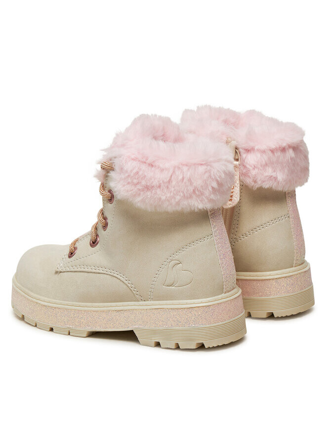 Женские ботинки Skechers Street Glitz с мехом и шнуровкой, экрю — фото 3