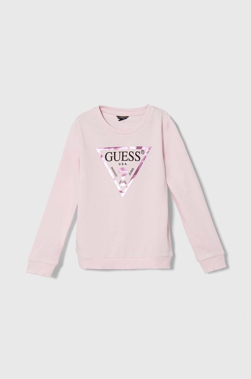 Хлопковая толстовка Guess для мальчика/девочки, розовый — фото 2