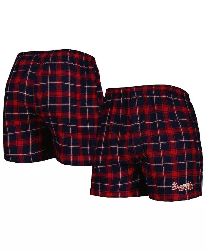 

Мужские темно-синие, красные фланелевые боксеры Atlanta Braves Ledger Concepts Sport