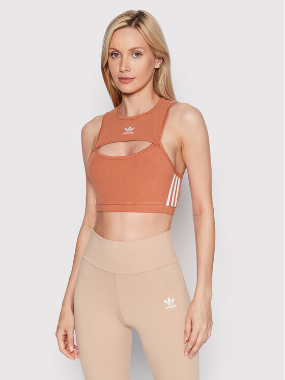 

Топ приталенного кроя Adidas, оранжевый