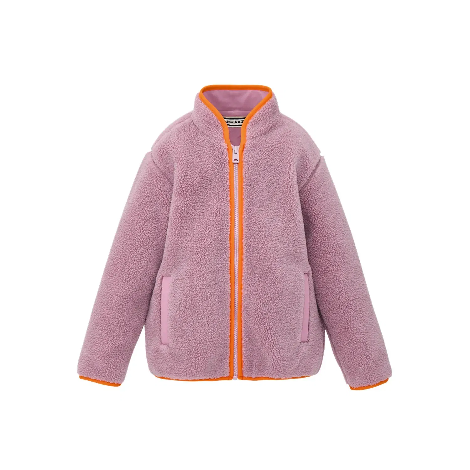 Детское пальто на флисе Onitsuka Tiger фиолетово-оранжевое