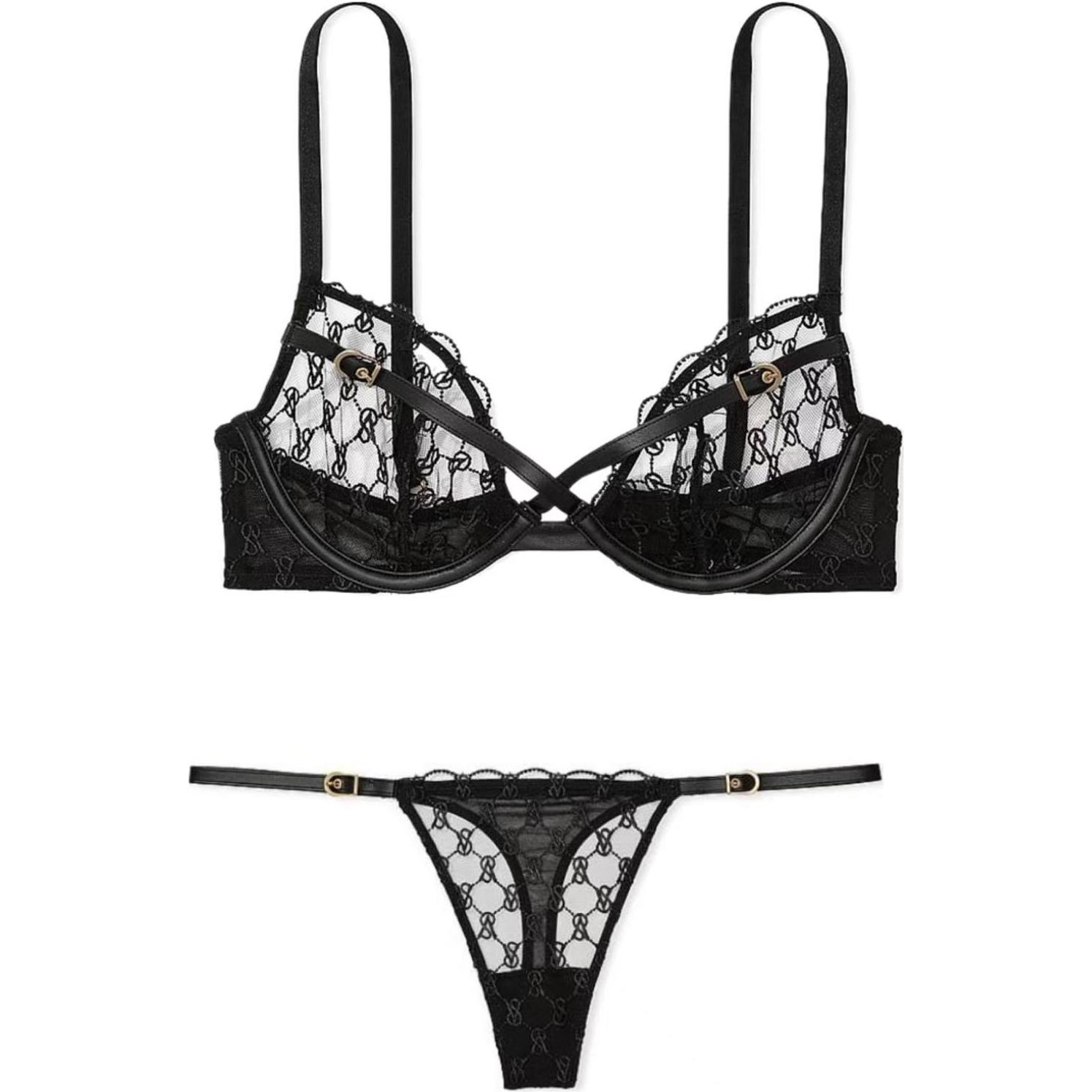 

Комплект нижнего белья женский черный Victoria's Secret, Комплект (Черный)