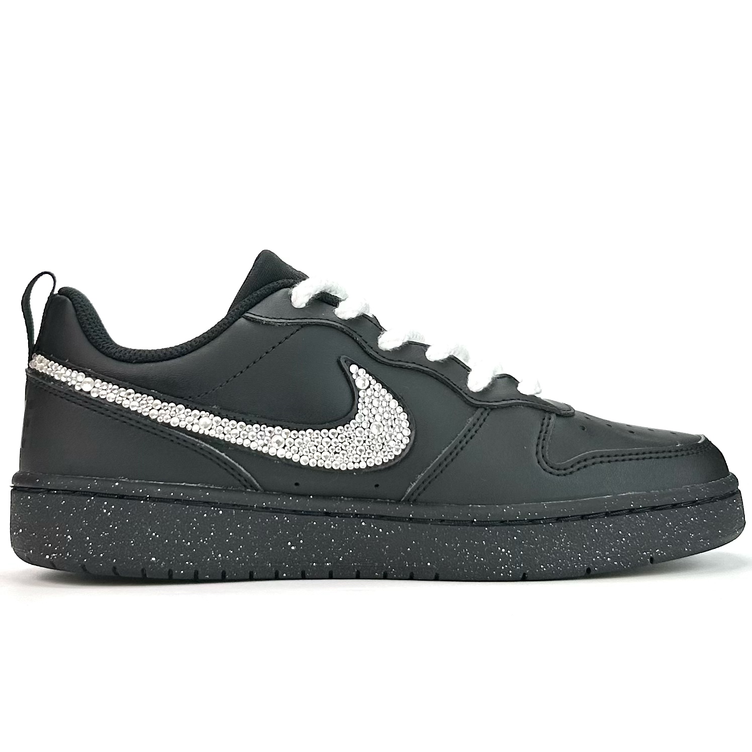 Nike Детские кроссовки для скейтбординга Court Borough Sparkling Galaxy Low Top, черные, для подростков — фото 2
