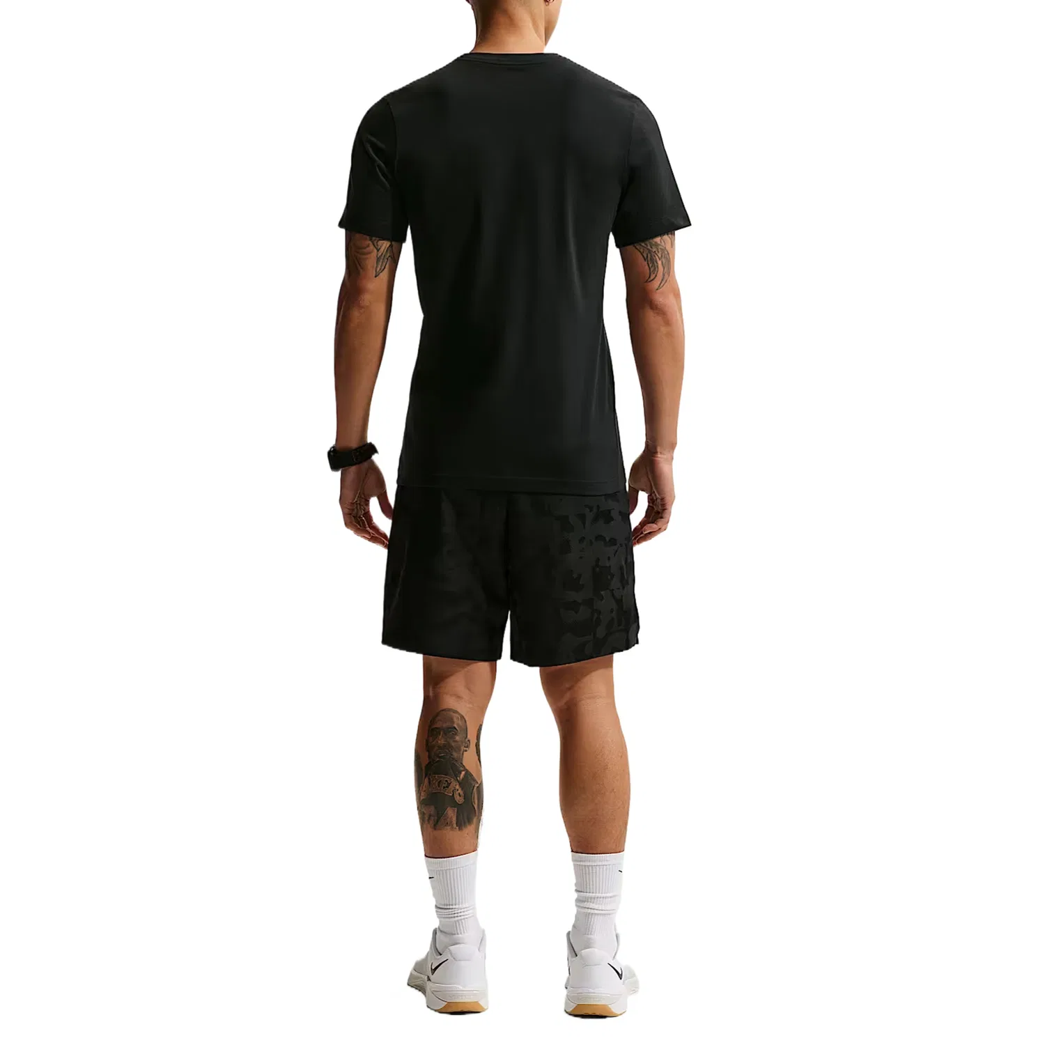 Футболка Dri Fit мужская, черная, с круглым вырезом, средней прямой посадки Nike, Black — фото 3