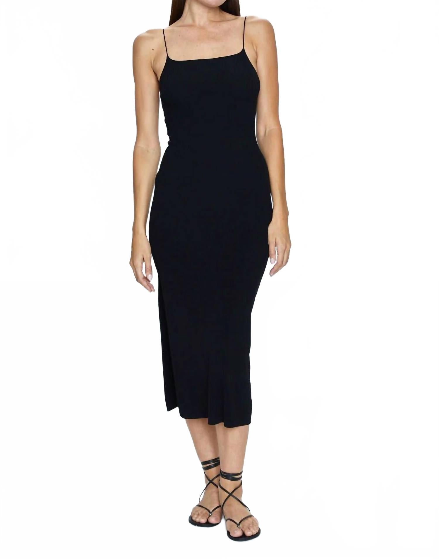 

Платье Babette на тонких бретелях в черном цвете PISTOLA