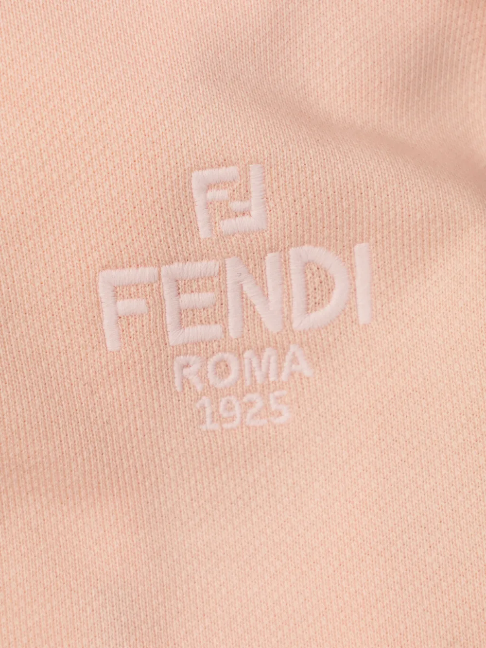 Худи на молнии с вышитым логотипом FENDI KIDS, розовый — фото 3