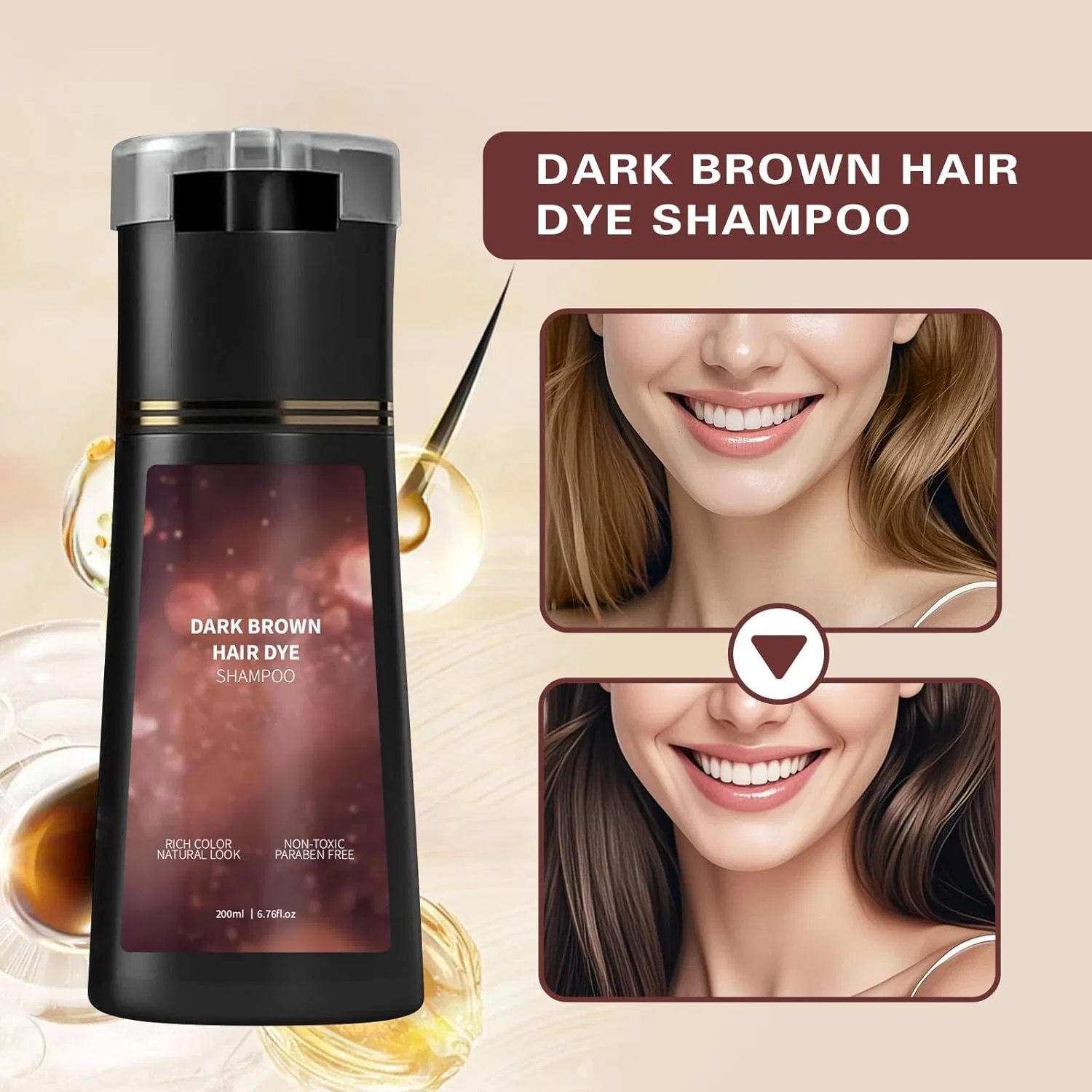 Шампунь-краска «Instant Colour Shampoo» от Ever Hair, коричневый, 200 мл Generisch — фото 4