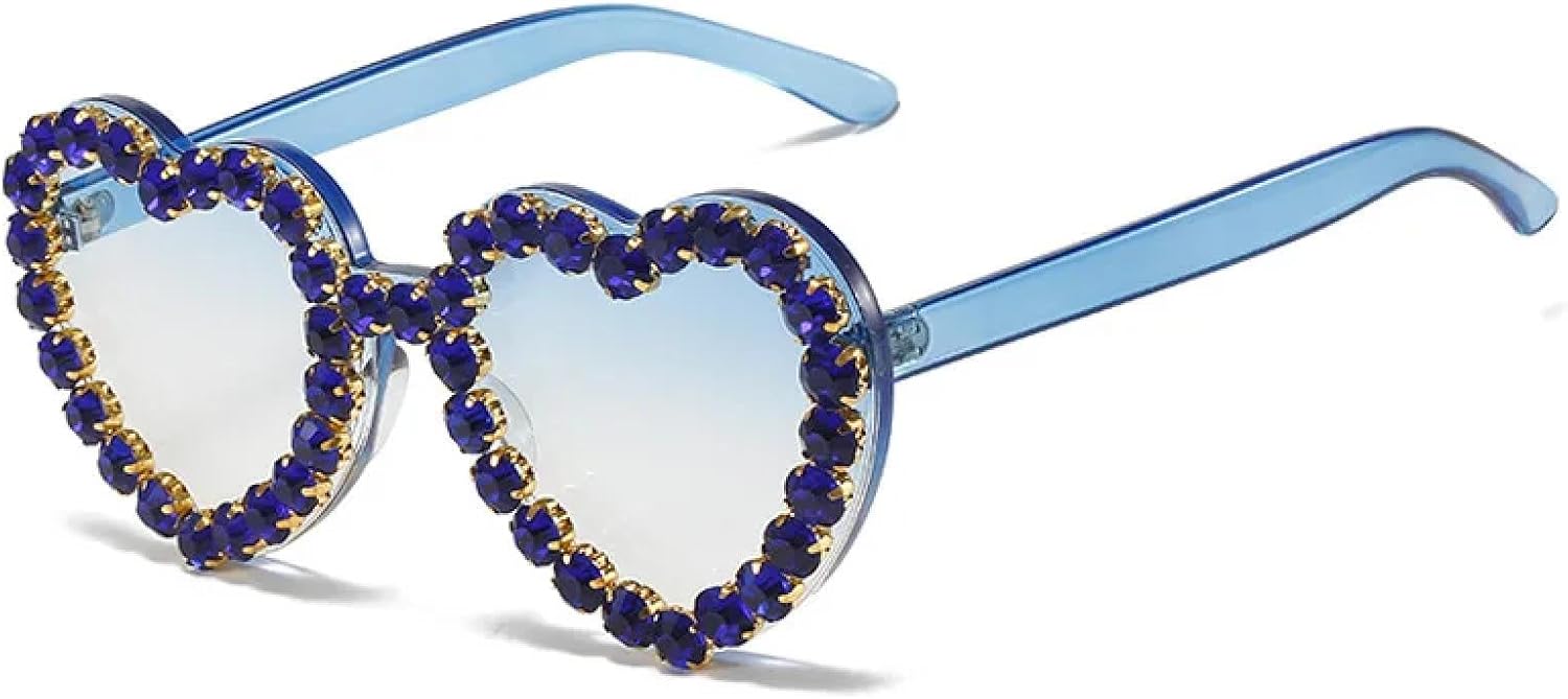 

Солнцезащитные очки с защитой от УФ-излучения UV400 | Без оправы, в форме сердца | Для женщин и мужчин | Для занятий спортом на открытом воздухе и вождения DSVIGF, C2blue-blue