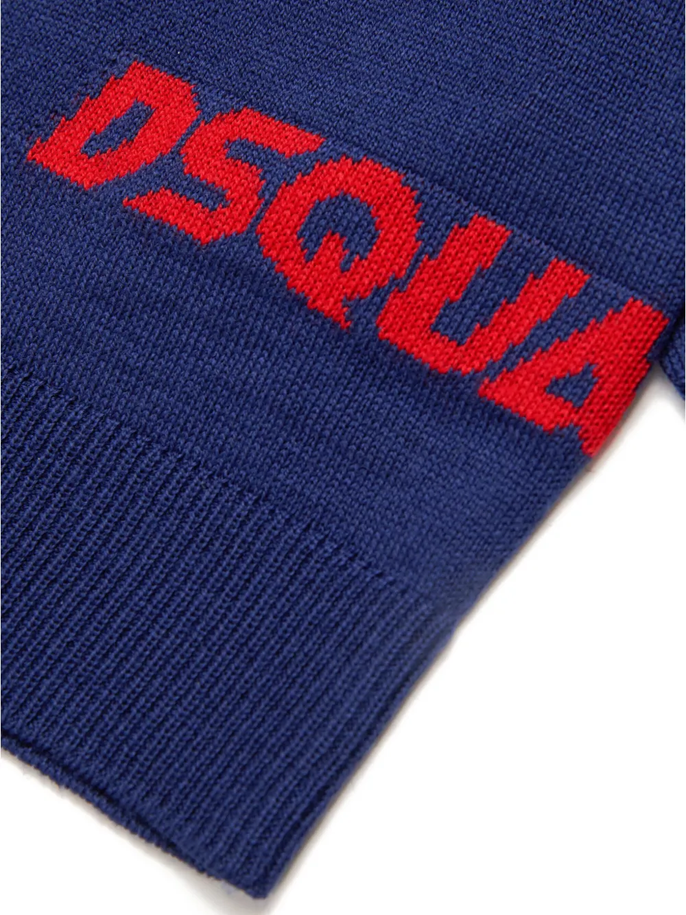 Джемпер вязки интарсия с круглым вырезом DSQUARED2 KIDS, синий — фото 4