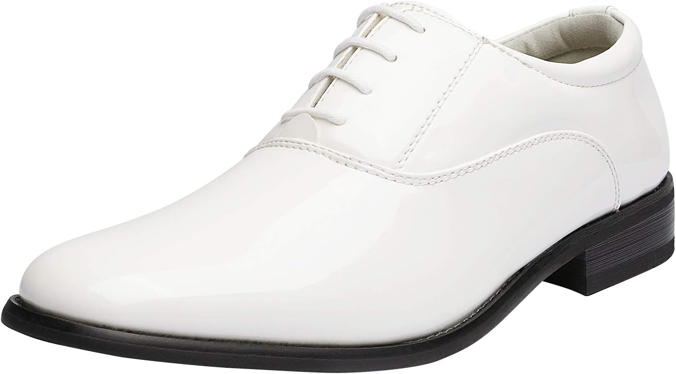 

Мужские туфли Брюно Марк из искусственной лакированной кожи с отделкой под смокинг, классические дерби на шнуровке, формальные оксфорды Bruno Marc, белый