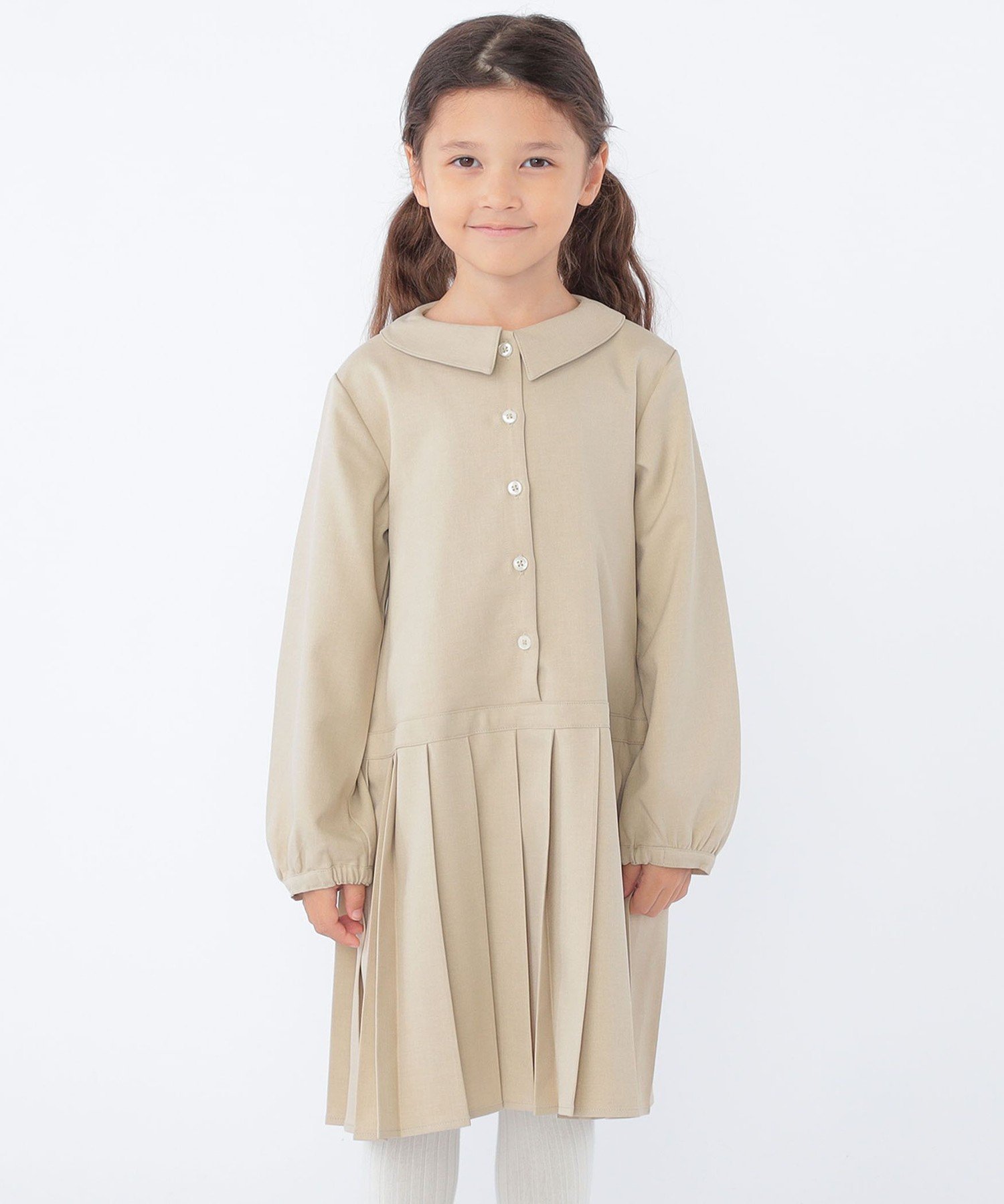 Детское платье-футляр с плиссировкой: 100–130 см SHIPS KIDS, Beige — фото 3