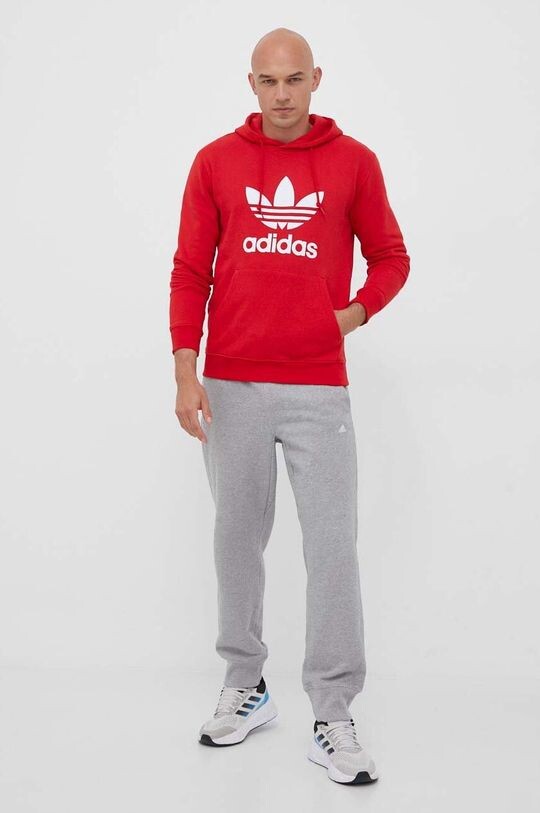 Хлопковая толстовка Classics Trefoil Hoodie adidas Originals, красный — фото 2